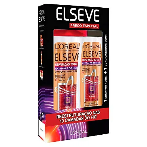 Kit Shampoo 400ml Condicionador 200ml Elseve Reparacao Total 5 Extra Profundo Loreal Paris - LOREAL PARIS - Higiene E Beleza