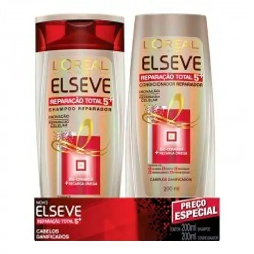 Kit Shampoo Condicionador Elseve 200ml Reparacao Total 5 Loreal Paris - LOREAL PARIS - Higiene E Beleza