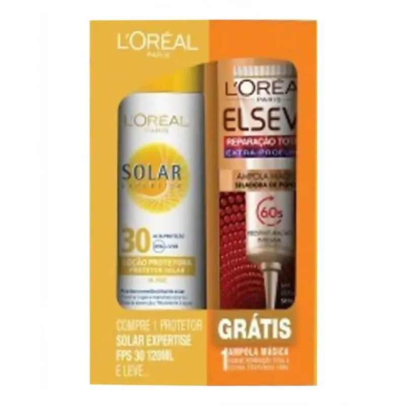PROTETOR SOLAR EXPERTISE FPS 30 GRÁTIS AMPOLA MÁGICA 15ML - L OREAL - Protetor Solar
