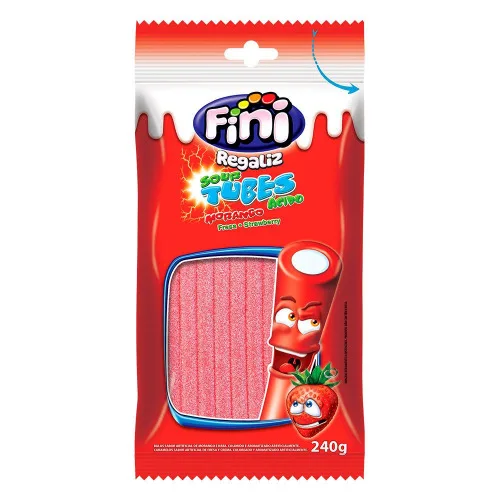 Doce Fini Tubes Morango Citrico 240g - FINI - Mercearia
