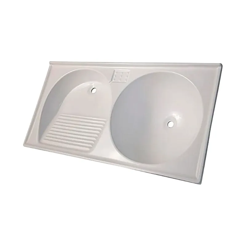 Tanque de Mármore Sintético Delta Branco Liso 100X50CM - Bella Pia