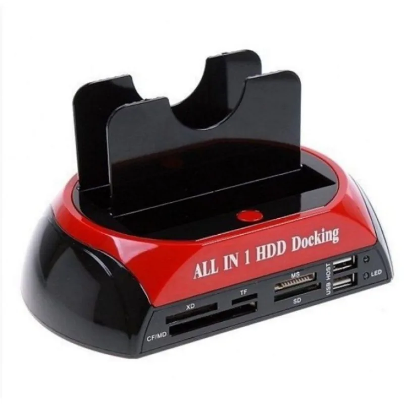 Dock Station Usb 2 Hd Case 2.5/3.5 Hdd Sata Ide Com Leitor De Cartões Universal