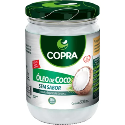 Óleo De Coco Sem Sabor 500ml Copra - COPRA - Suplementos