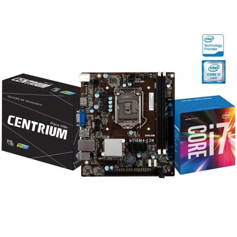 Placa Mae com Processador INTEL Centrium C2016-H110M4-C2H I7-6700 3.4GHZ DDR4 Chipset H110 HDMI VGA PPB