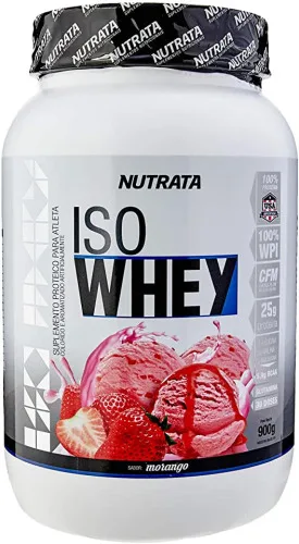 Iso Whey Morango 900gr Nutrata - NUTRATA - Suplementos