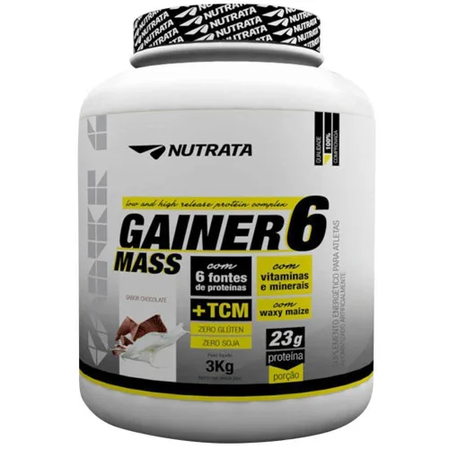 Gainer 6 Mass Sabor Chocolate 3 Kg Nutrata - NUTRATA - Suplementos