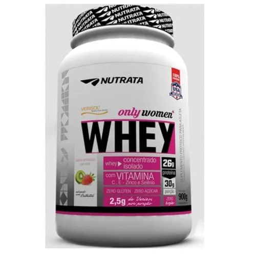 Whey Only Women Sabor Morango Com Kiwi 900g Nutrata - NUTRATA - Suplementos