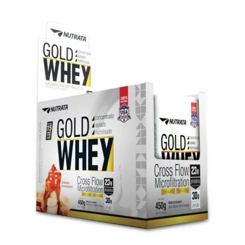 Gold Whey Banana Caramel 15un 44 147 Nutrata - NUTRATA - Suplementos
