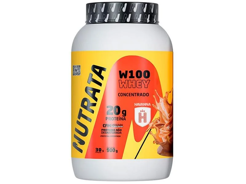 Whey Protein Concentrado Nutrata W100 Docê de Leite Havanna 900g - Nutrata - Suplementos E Vitaminas