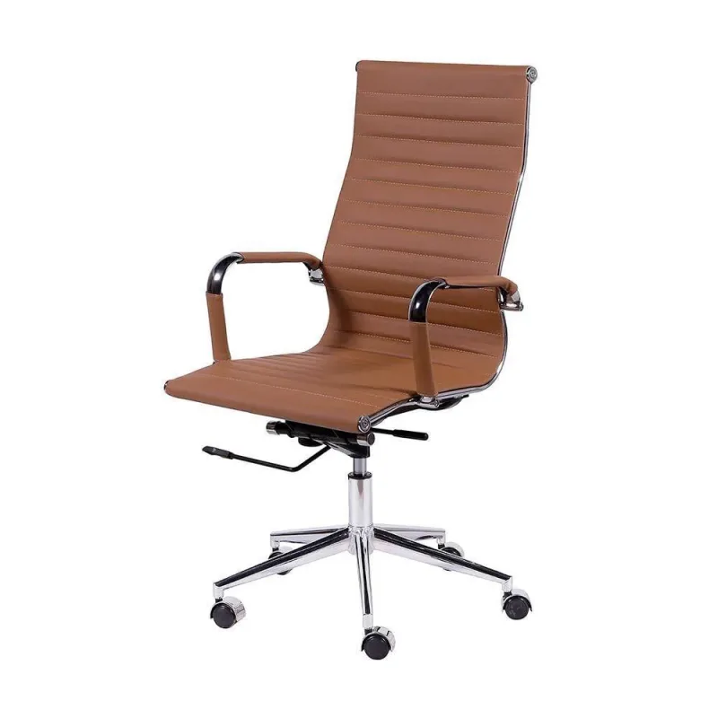 Cadeira De Escritorio Eames Esteirinha Alta Pu Caramelo - OUTRAS MARCAS - Móveis