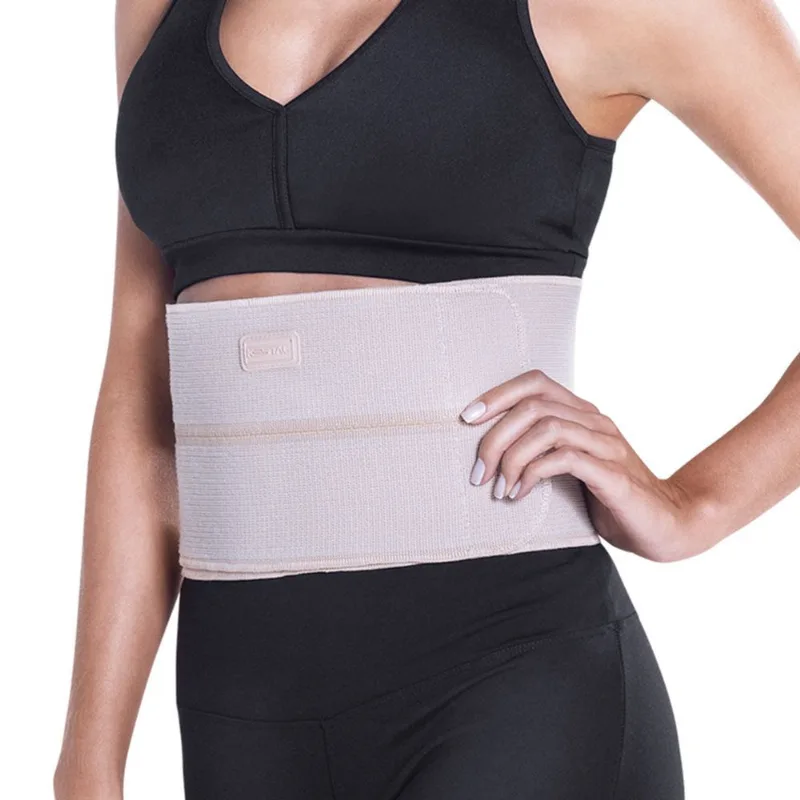 Faixa Elástica Abdominal Modeladora de 2 Gomos - P - (Bege) KSO101-BG-2P