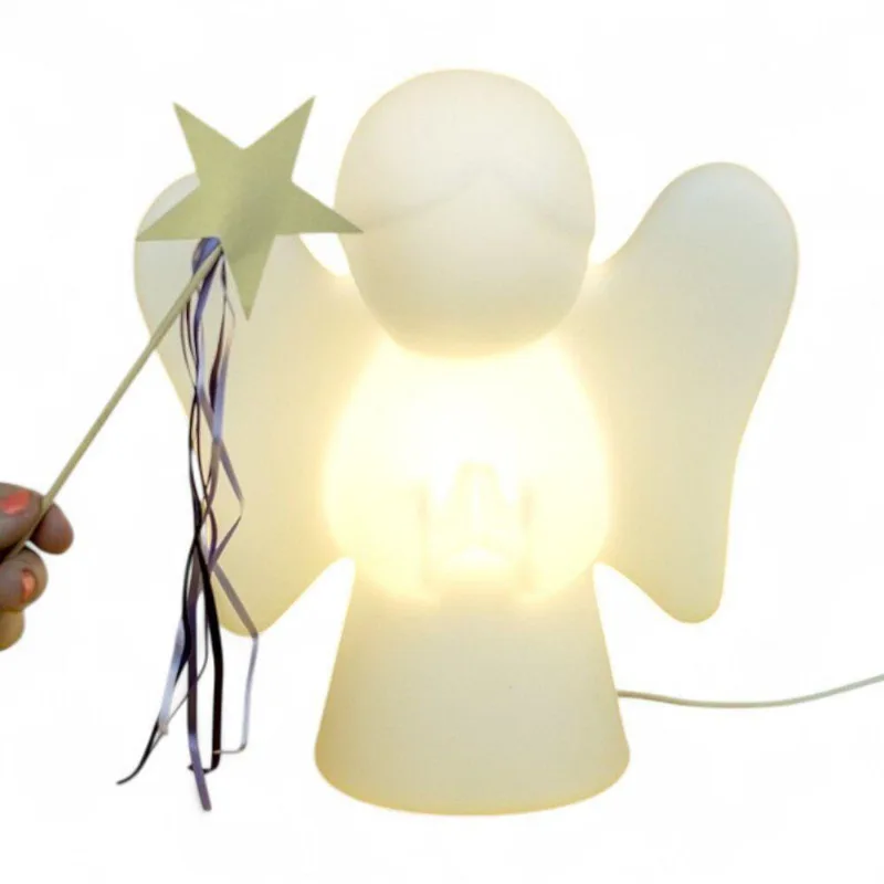 Luminária Abajur Anjinho Polietileno Bivolt Decoração Quarto
