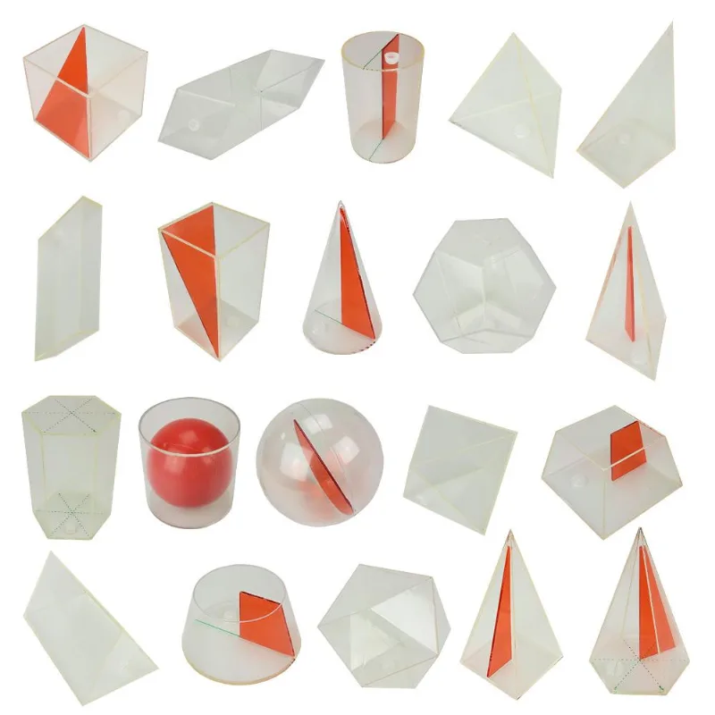 Sólidos Geométricos Em Acrílico Pedagógico Professor 20 Pçs