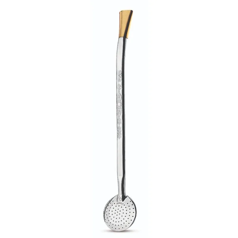 Bomba Para Chimarrão Alpaca De Ferro Galant - 28cm