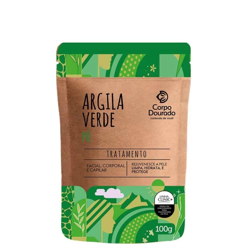 Corpo Dourado Clinic Mais - Argila Pó Verde Tratamento Facial Corporal E Capilar 100g - Não Informado - Higiene E Perfumaria