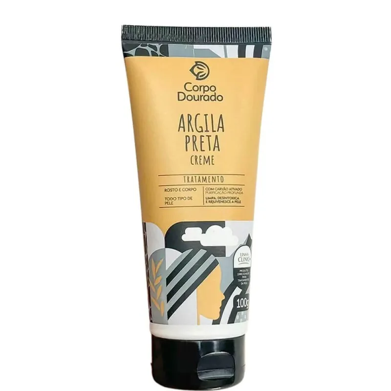 Corpo Dourado Clinic Mais - Argila Creme Preta Tratamento Facial E Corporal 100g - Não Informado - Higiene E Perfumaria