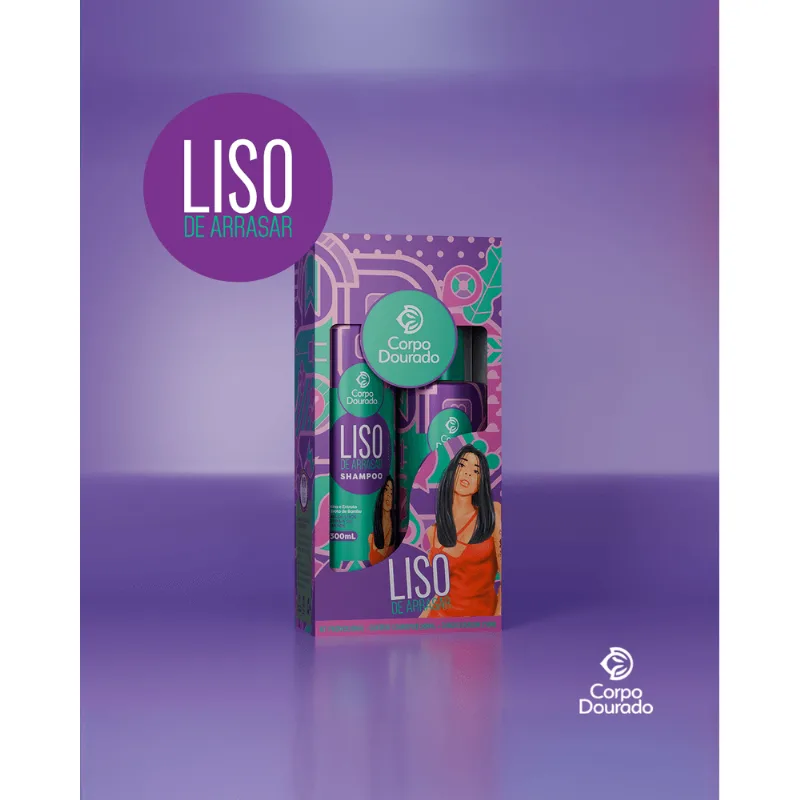 Corpo Dourado Kit Shampoo 300ML + Condicionador 250ML Liso de Arrasar