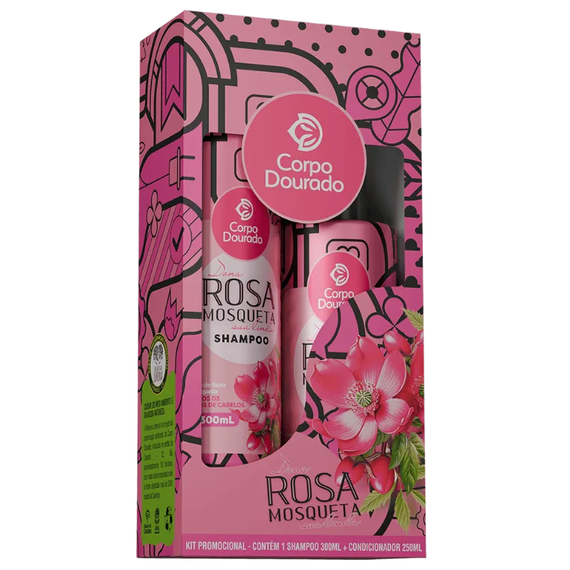 Corpo Dourado Kit Shampoo 300ML + Condicionador 250ML Dona Rosa Mosqueta