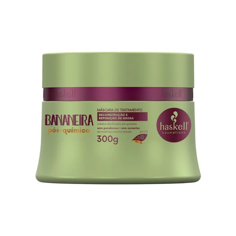 Máscara Bananeira Pós Química Cabelos Danificados Haskell 300g - HASKELL