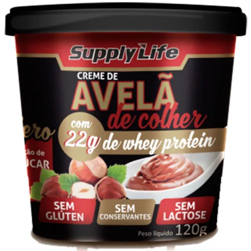 Creme De Avela De Colher Com Whey Protein 120g Supply Life - SUPPLY LIFE - Mercearia