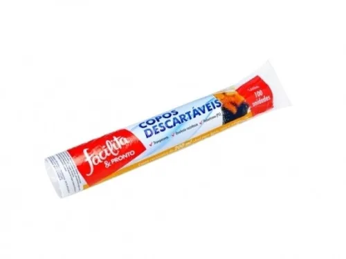 COPO PLASTICO FACILITA &amp; PRONTO BRANCO C/100 - PRONTO - Plásticos