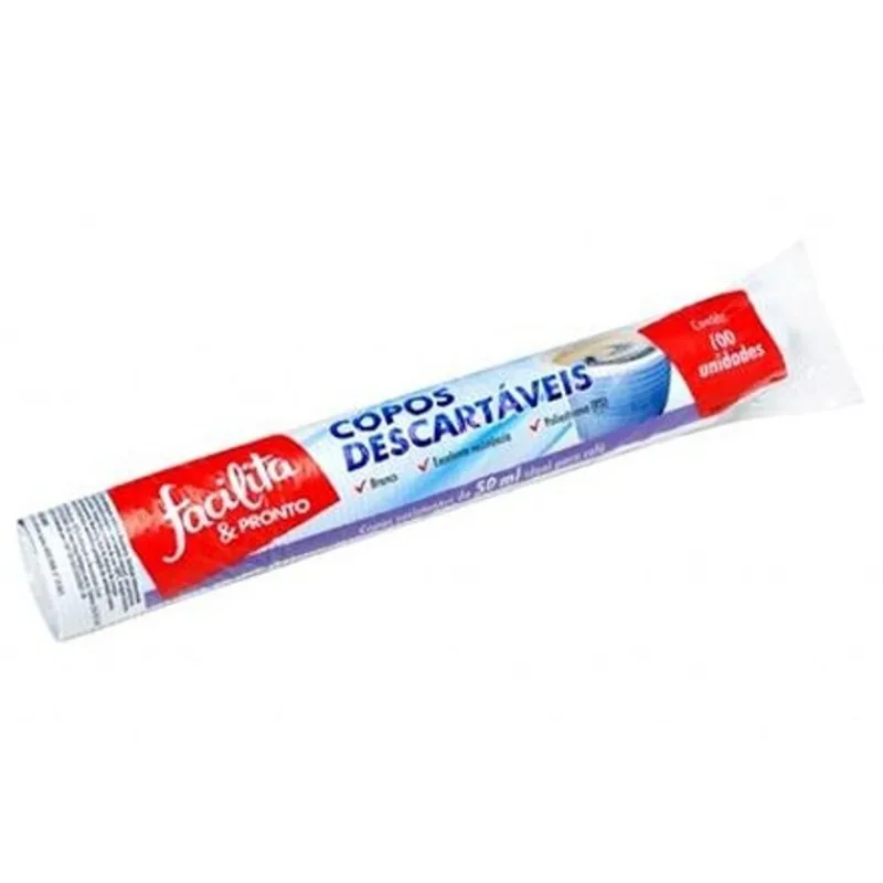 Copo Descartável Facilita & Pronto Transparente 550ml com 50 Uniddades