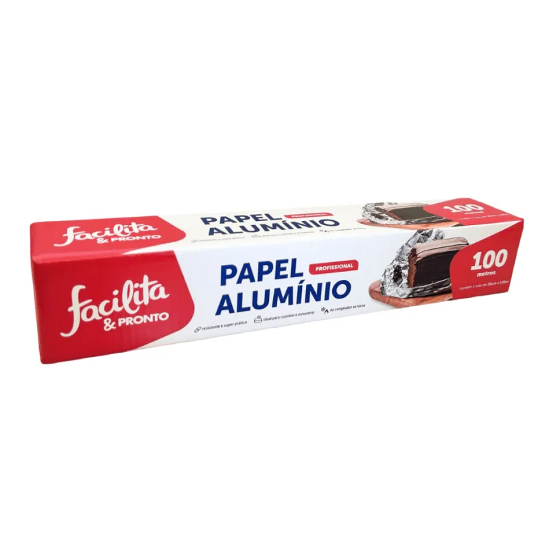 Papel Alumínio Facilita & Pronto 30cm x 100m - Facilita & Pronto - Utilidades E Casa