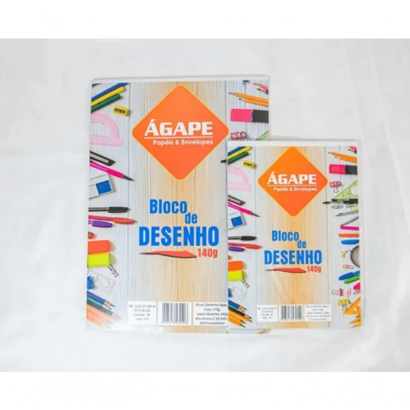 Bloco De Desenho A4 140g 20 Folhas - ágape - Branco - Ágape - Papelaria