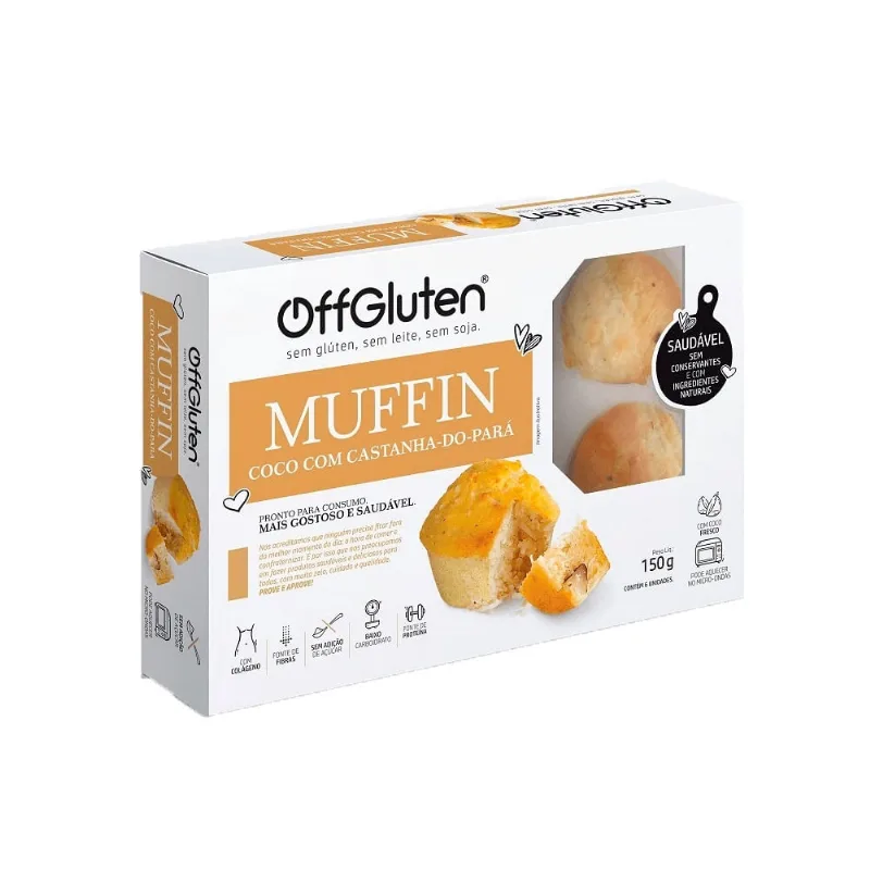 Muffin OffGluten Coco com Castanha do Pará Congelado Sem Glúten 150g