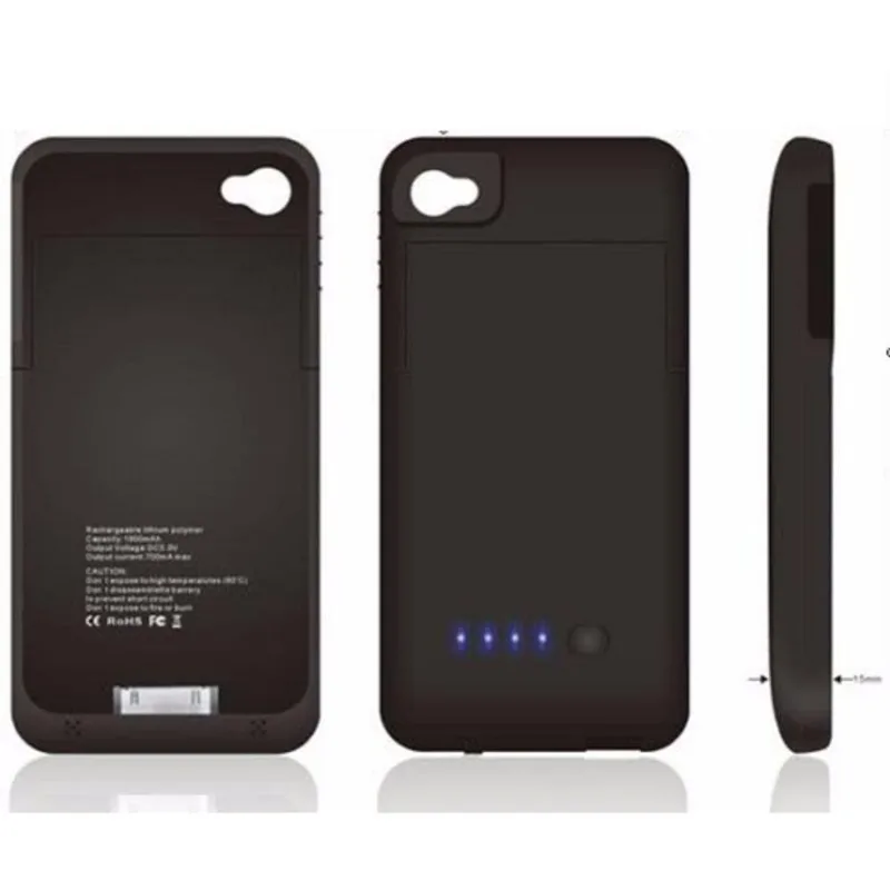 Capa Carregador Portatil Powerbank Iphone 4/4s Preta