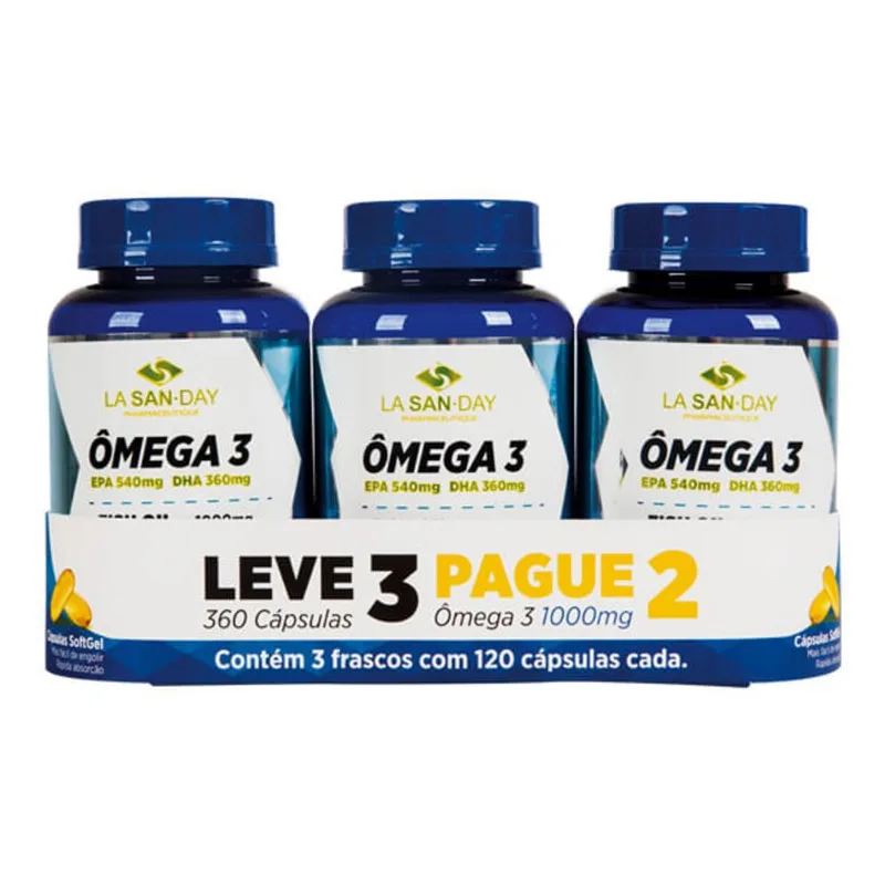 Ômega 3 Lasanday 1000mg Leve 360 Pague 240 Cápsulas Omega 3 Lasanday 1000mg Leve 360 Pague 240 Capsulas