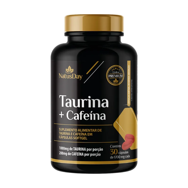 Taurina + Cafeína 30 Cápsulas Natusday