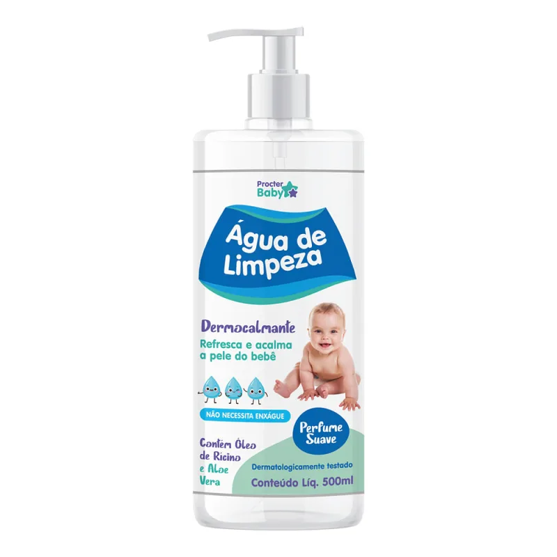 Água de Limpeza para Bebês 500ml Procter Baby - PROCTER BABY - Solução De Limpeza