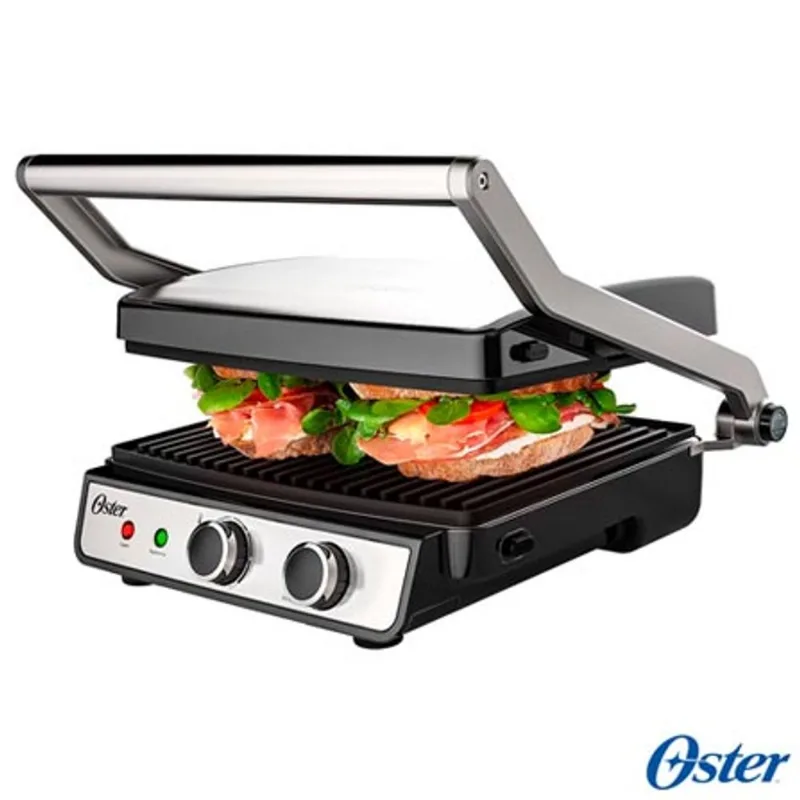 Grill Elétrico Multiuso 2 em 1 OGRL 660 220V Inox Oster
