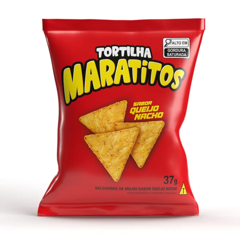 Salgadinho Maratitos Tortilha Nacho Queijo 37g - MARATITOS - Mercearia