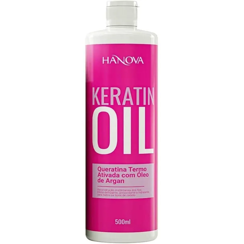 Hanova Keratin Oil - Queratina Termo Ativada Com óleo De Argan 500ml