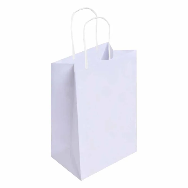 Sacola papel 23.5X31.5 com alca lisa branca / C/10UN / lc embalag.