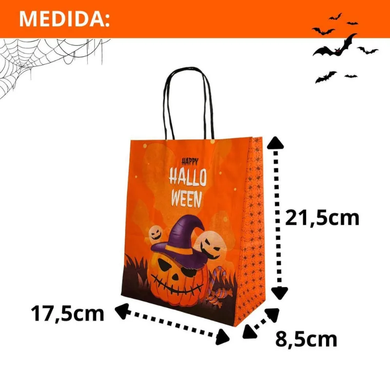 Kit 10 Sacola Papel Kraft Festa De Halloween Dia Das Bruxas