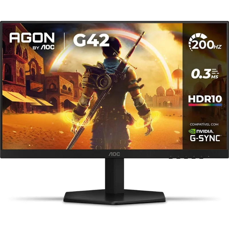 Monitor Gamer 24” AOC AGON 24G42HE/57 Full HD 200Hz 0,3ms NVIDIA G-Sync Preto
