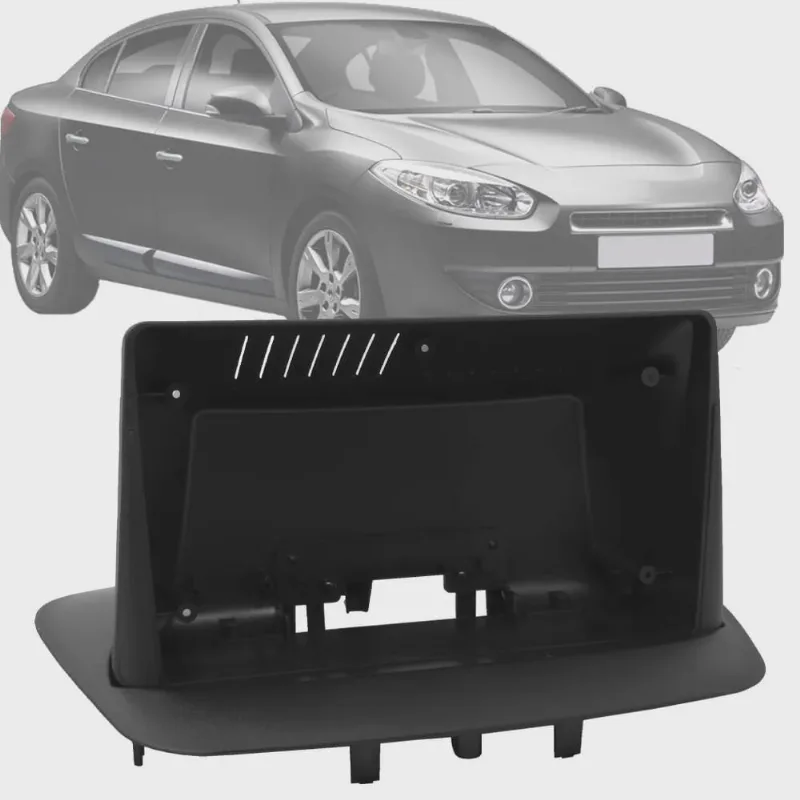 Moldura Painel 2 Din 9 Polegadas Fluence 2011 até 2017 Preto