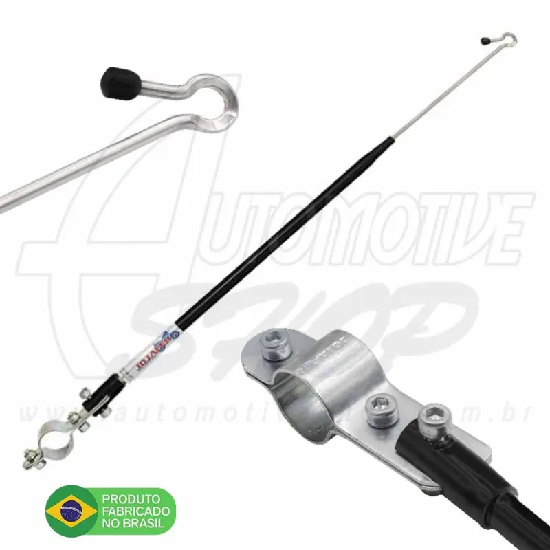 Antena Corta Pipa Moto Retrátil Guidao Aço Inox Prata M1pt