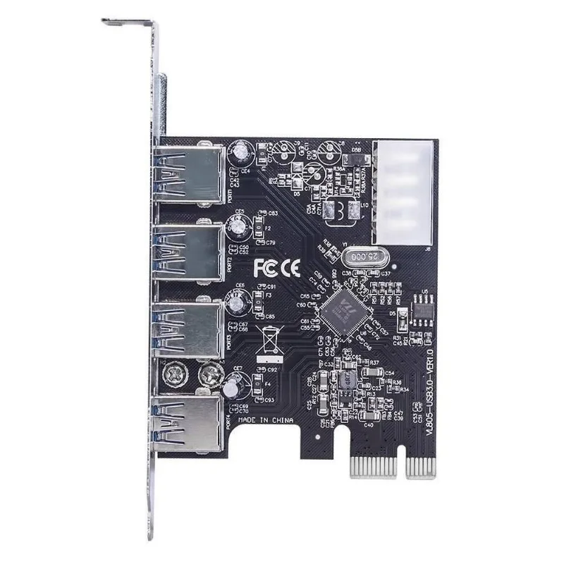 Placa Controladora Pci-e X1 Usb 3.0 (5gbps) Com 4 Portas Usb