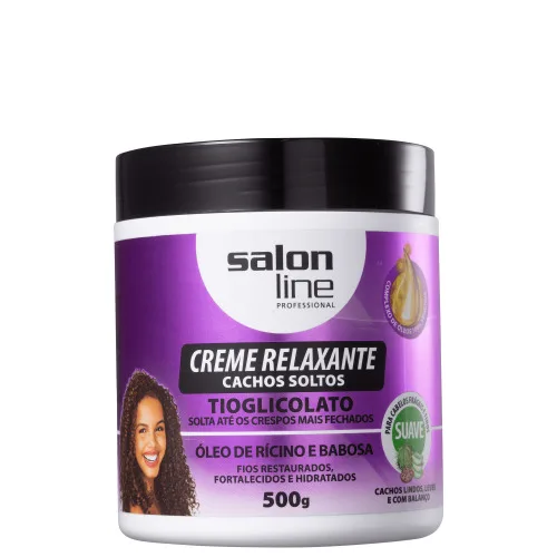 Cr Relax Cachos Solto Oleo Ricino/babosa Suave 500g - SALON LINE - Higiene E Beleza