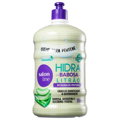 CREME PARA PENTEAR BABOSA HIDRA SALON LINE 1 LITRO - Salon Line - Leave-in