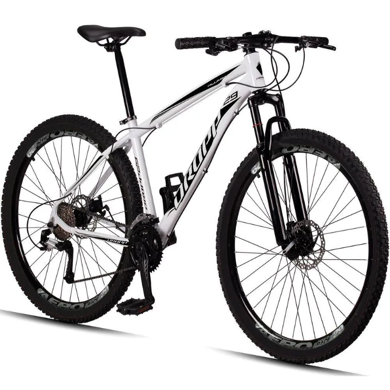Bicicleta 29 Dropp Aluminum 21 Marchas Freio Disco E Suspensão Dianteira Branco+preto