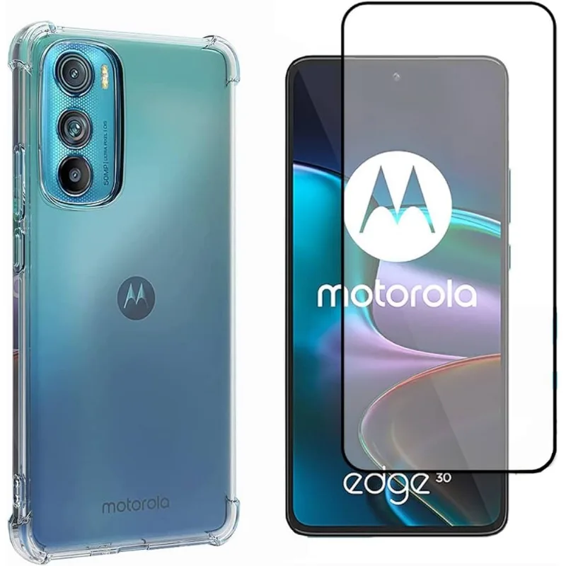 Película De Vidro Moto Edge 30 + Capa Antiimpacto
