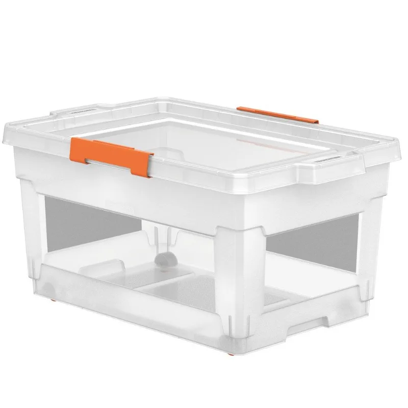 Caixa Organizadora Tramontina Com Rodas 60L Transparente (MP)