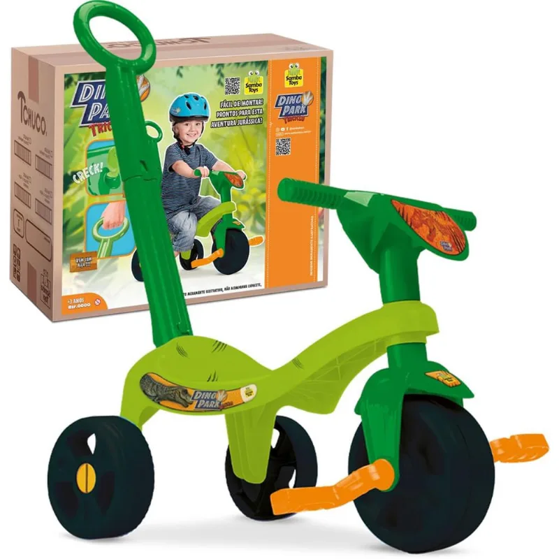 Triciclo Infantil Com Haste Tico Tico Dino Park - Samba Toys