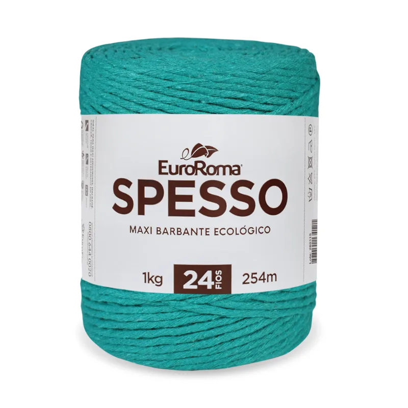Barbante Euroroma Spesso 4/24 1kg C/ 254m VERDE AGUA ESCURO