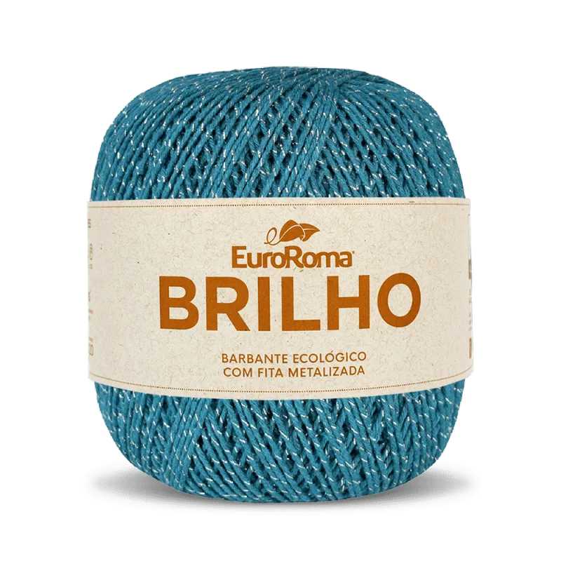 Barbante Euroroma Brilho Prata 4/6 400g C/406m AZUL PETROLEO